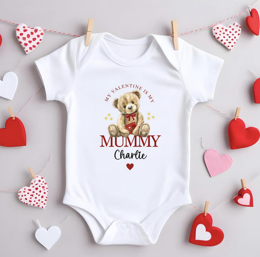 Valentines Day “My Heart Belongs to Mummy” Baby Romper Sleepsuit Bodysuit Vest - Baby Gift - Baby Shower - Personalised