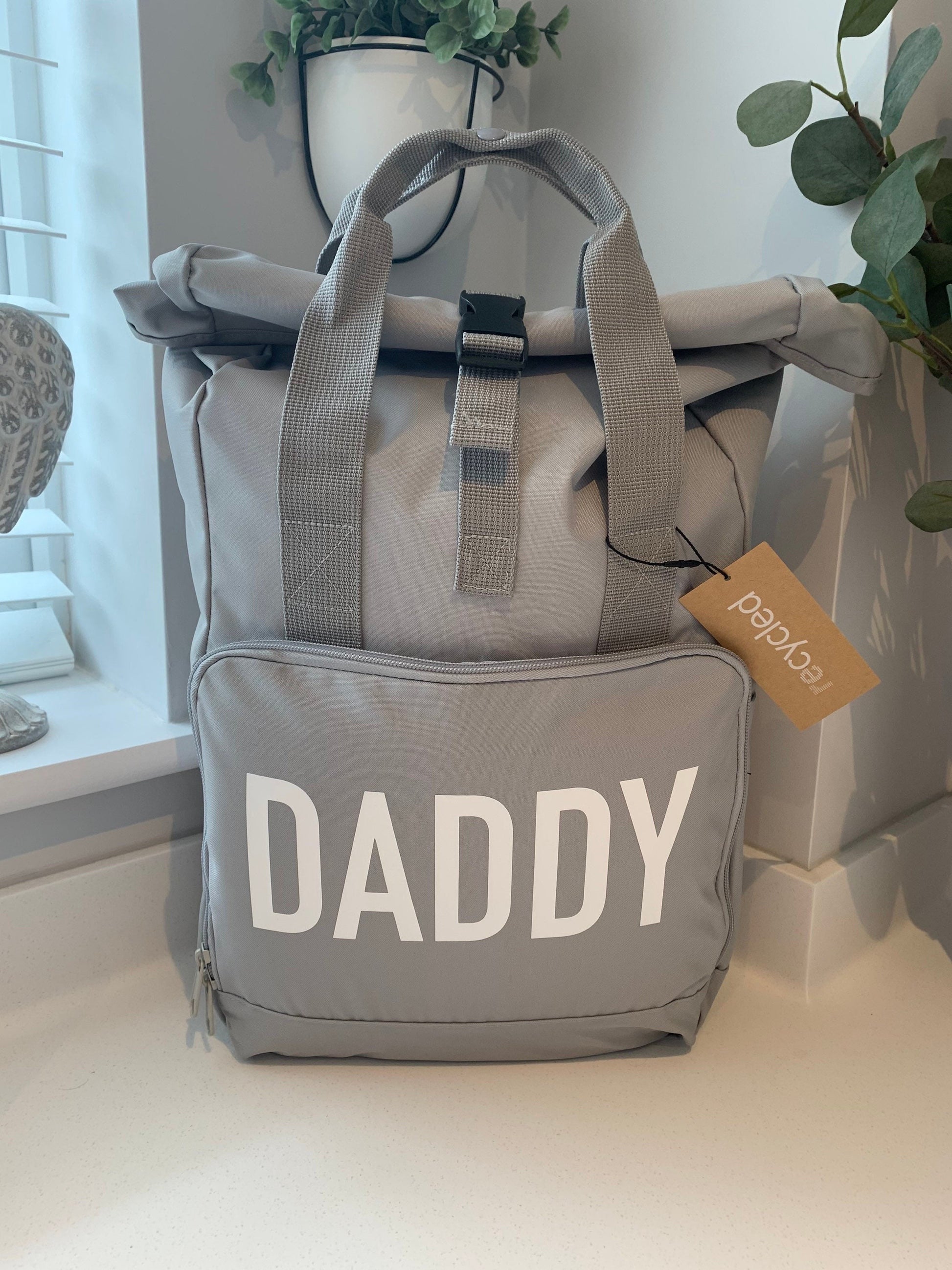 Personalised Dad Bag Backpack Rucksack Daddy Day-care - Sew Shabby Chic