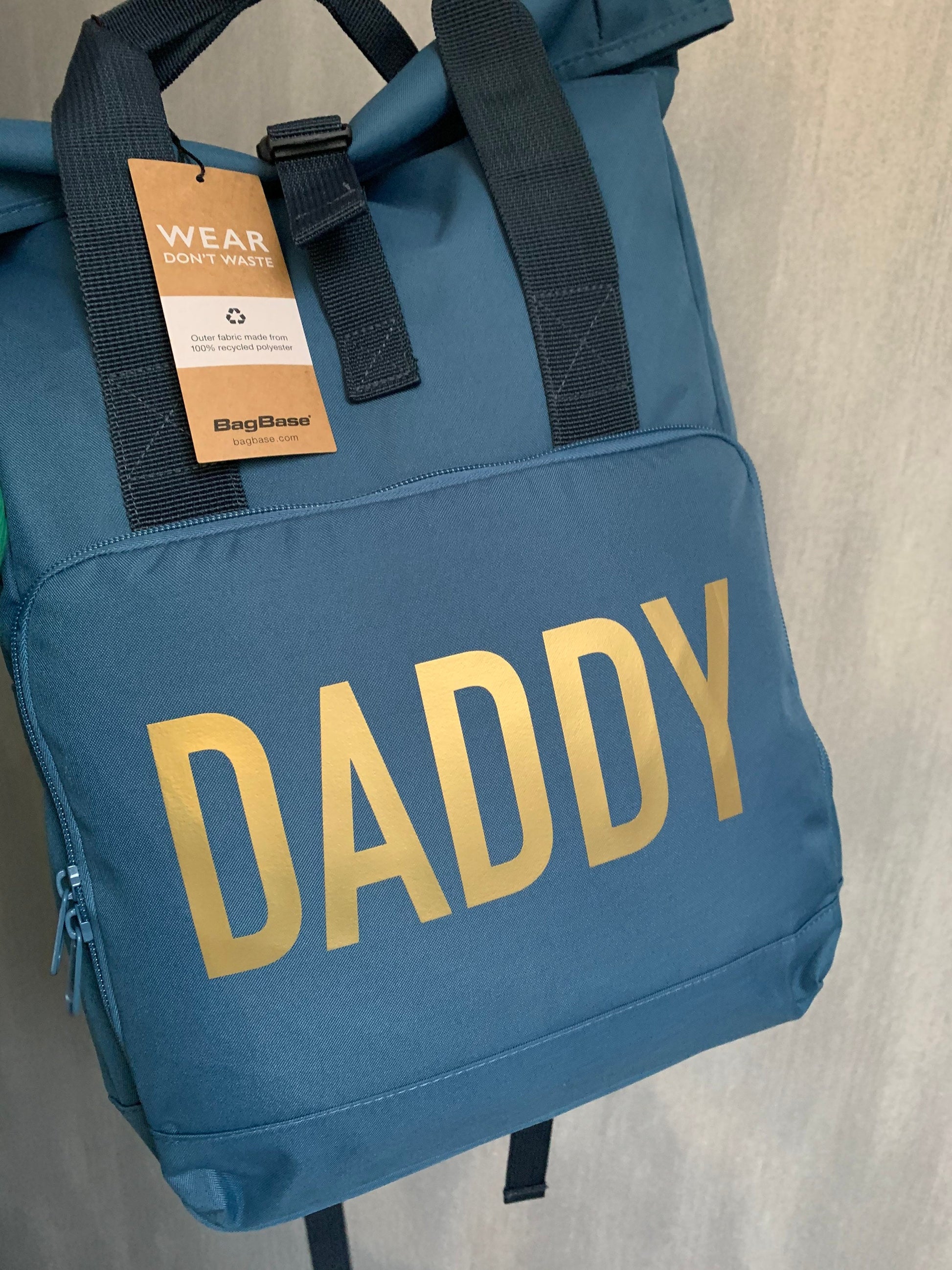 Personalised Dad Bag Backpack Rucksack Daddy Day-care - Sew Shabby Chic