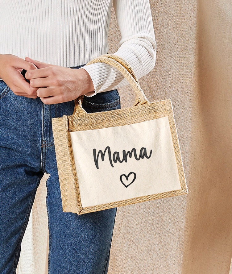 Jute Collection Personalised Tote Bag - Sew Shabby Chic